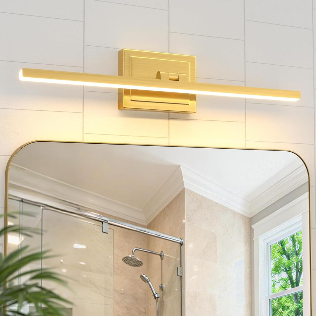 VOLISUN Bathroom Vanity Light 24 inch, 14W Dimmable 5CCT Led Bathroom Light Fixture Over Mirror, Gold Bar Vanity Light for Bathrooms-ETL Certificated