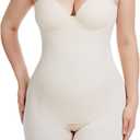 Decorus Strapless Shapewear Bodysuit For Women: Strapless Body Shaper Tummy Control - No Straps Full Body Shapewear With bra (Large, Beige)