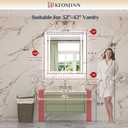 Keonjinn 32" x 36" LED Bathroom Mirror, Frontlit & Backlit Bathroom Mirror with Lights, 3 Color Lights, Dimmable, Defogging, Tempered Glass, Smart Memory Function, Light Up Mirror for Wall