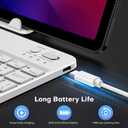 OMOTON Bluetooth Keyboard for Tablet/Android/Windows/iOS, with 7 Colors Backlight Rechargeable Wireless Keyboard Compatible with Galaxy Tab A9+/A9+ Plus/S9/S9 Plus/S9 FE, White