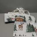 Frienda 8 Pcs Christmas Canvas Tote Bags Reusable Xmas Gift Bags with Handle Vintage Watercolor Cute Aesthetic Gift Santa Claus Truck Snowman Pattern for Women Grocery Shopping Goody Party Supplies