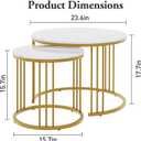 Garden 4 you Coffee Table Faux Marble Nesting Table for Small Place 2 Sets Modern Furniture Living Room Sets End Side Table Night Stand for Bed Room Dining Room (White & Gold)