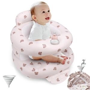 Inflatable Baby Seat for Babies 3 Months & Up, Inflatable Baby Support Seat for Sitting Up, Toddler Baby Floor Chair with Built in Air Pump, Upgrade Water Injection Function, More Stable (Color#01)
