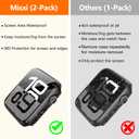 2 x Misxi [2 Pack] Waterproof Hard Case with Tempered Glass Compatible with Apple Watch Series 11 (2025) Series 10 46mm, Ultra-Thin Anti-Fall Protective Cover for iWatch Screen Protector, Matte Black