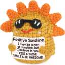 FARUNSHUO Handmade Funny Sunshine Potato Toy Crochet with Positive Card - Sunshine Gifts for Women Man Birthday, Appreciation Gift for Friend, Coworker,Teacher - Inspirational Key Chains