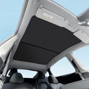 Topfit for Model Y Sunshade Roof Window Insulation UV Rays Protection Sun Shade for Tesla Model Y Heat Blocking Shades Shading Rate 99% (Black)