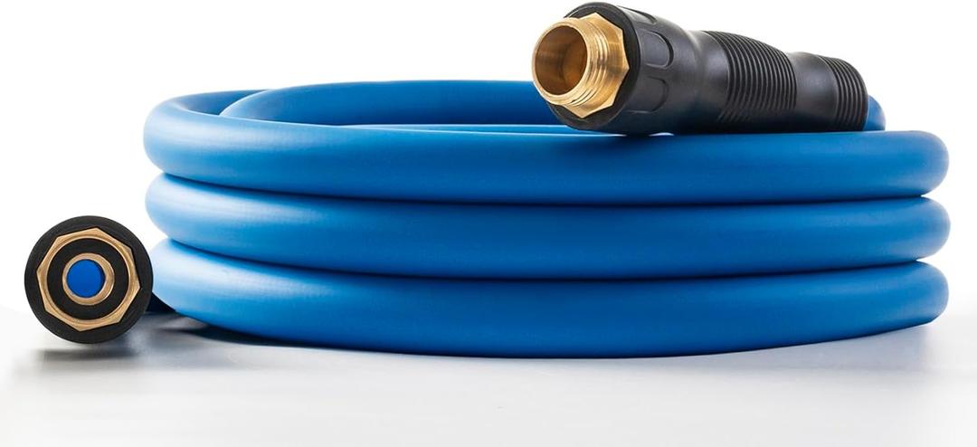 BLENDLITE 5/8" Hot/Cold Water Hose 15ft, -50 To 190 Heavy Duty,Flexible,Burst 600 Psi 3/4" Brass Fittings with Swivel Grip Handle for Outdoor,Yard, Farm, Blue