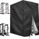 Squat Rack Cover with Waterproof Zipper, Protective Cover for Power Cage/Weight Lifting Rack/Weight Cage/Power Racks for Home Gym Equipment Storage-Indoor & Outdoor Use, 64" x 68" x 82.5"