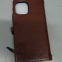 for iPhone 15 MagSafe Wallet Case Detachable Magnetic Wallet with RFID Blocking, PU Leather Zipper & Strap for Women Men. Brown
