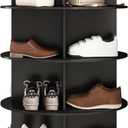7 Tier Rotating Shoe Rack Tower 360, Circular Shoe rack Rotating, Spinning Bookshelf,Handbag/Vertical Shoe Storage Rack Lazy Susan, Revolving Shoe Rack for Closet, Front Door Entrance - Black