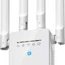 WiFi Extender Signal Booster, Long Range Internet Booster Extender for Home, Mesh Wi-Fi 6X Faster Wireless WiFi Repeater with Ethernet Port, Broader Coverage Than Ever, 1-Tap Setup