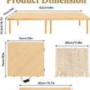 Low Folding Picnic Table Wood, 30x60" 8 foots, Large Portable Picnic Table