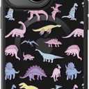FUNMIKO for iPhone 14 Plus Case Military-Grade Protection & Wireless Charging - Trendy Pattern Design for Women Girls, Non-Slip Matte Phone Cover with Shockproof Corners - Vibrantly Cute Dinosaur