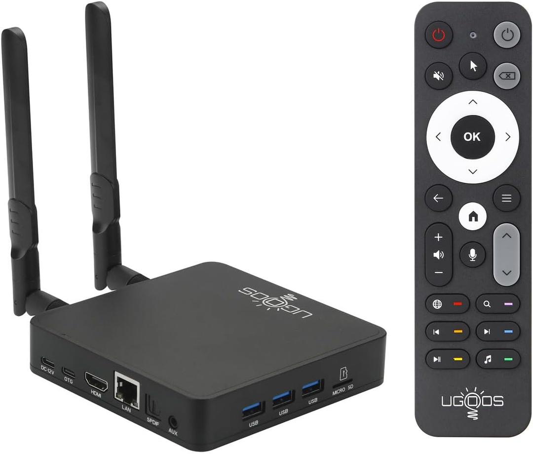 Ugoos AM9 PRO TV Box Android 14.0 Amlogic S905X5-J 4GB RAM 64GB ROM 2.4G/5G Dual WiFi Ethernet 1000M USB 3.0 BT5.3 Support AV1 VP9 H.265 4K HDR Box