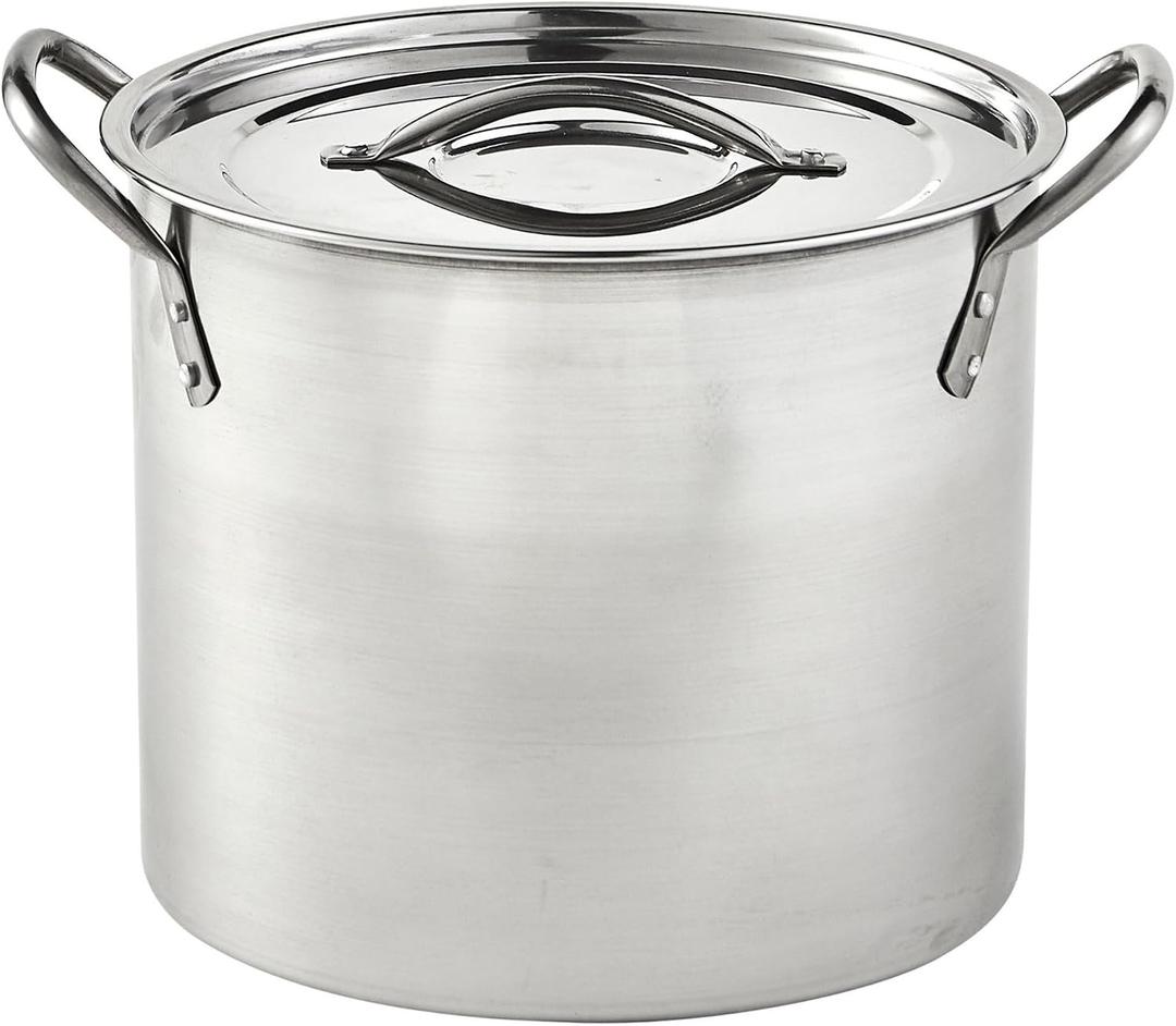 IMUSA Stainless Steel Stock Pot with Lid, 20 Quart, Silver