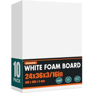 10 Pack White Foam Board 23.5" x 35.5" Poster Board 3/16" Thick