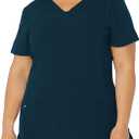 HeartSoul Scrubs for Women V-Neck Medical Top with Moisture Wicking and 360 Stretch Technology - 20710 (Large, Caribbean Blue)