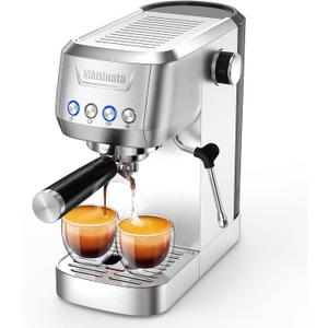 Espresso Coffee Machine, Compact Espresso Maker 20 Bar, Stainless Steel Cappuccino Machines With Steam Milk Frother For Home Barista, Office Mattino