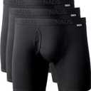 NADS Organic Cotton Boxer Briefs  Hormone-Friendly, Non-Toxic Mens Underwear for Comfort, Support & Safer Nuts  Multi-Pack (Large, Black 3-pack)