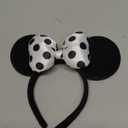 JIAHANG 3D Polka Dot Velvet Mouse Ear Hair Bow Headband,Amusement Photography Headband, Fashion Headwear for Women Girls (3D satin white)