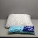 QUTOOL Cooling Bed Pillows for Sleeping Shredded Memory Foam Pillows Adjustable Gel Pillows for Side Stomach Back Sleepers Washable Removable Cover Standard Size Pack of 1, Gift for Women Men (White-cooling Basic)