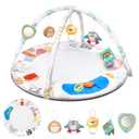 Montessori Baby Play Gym & Activity Mat for Brain Development (0-12Mo) | 5-Sensory Zones + 5 Toys |Portability Tummy Time Activity Mat Stage-Based for Newborn Brain Development Essential & Gift-Ready (Large)