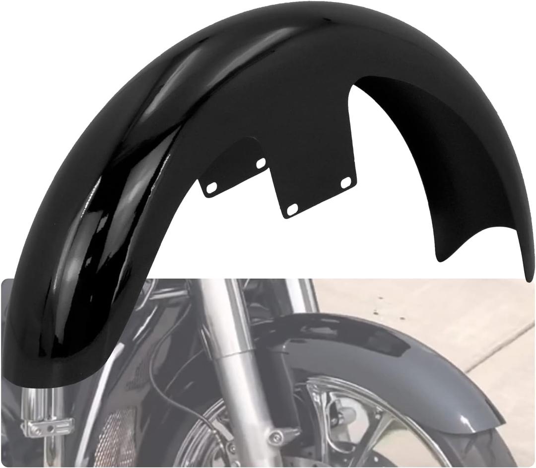 Motorcycle 21 inch Front Fender Mudguard Fit For Harley Touring Road King Road Glide Electra Glide Street Glide Custom Baggers (For 120 / R21,Gloss Black)