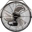 NewAir, WindPro18W, Wall Mounted 18 Inch High-Velocity Industrial Shop Fan with 3 Speed Settings, 3000 CFM,Black