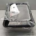 Stainless Steel Cat Litter Box with Enclosure, Large Litter Box for Cats and Kittens, Smooth Easy Clean Interior, Durable Metal Design with Cover, Litter Shovel, Pad and Footboard Included (Black)