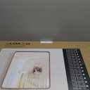 LOAAO 24X32 Inch Bathroom Mirror with Wood Grain Colored Metal Frame, Rounded Rectangle Metal Framed Bathroom Mirror, Anti-Rust, Hangs Horizontally or Vertically