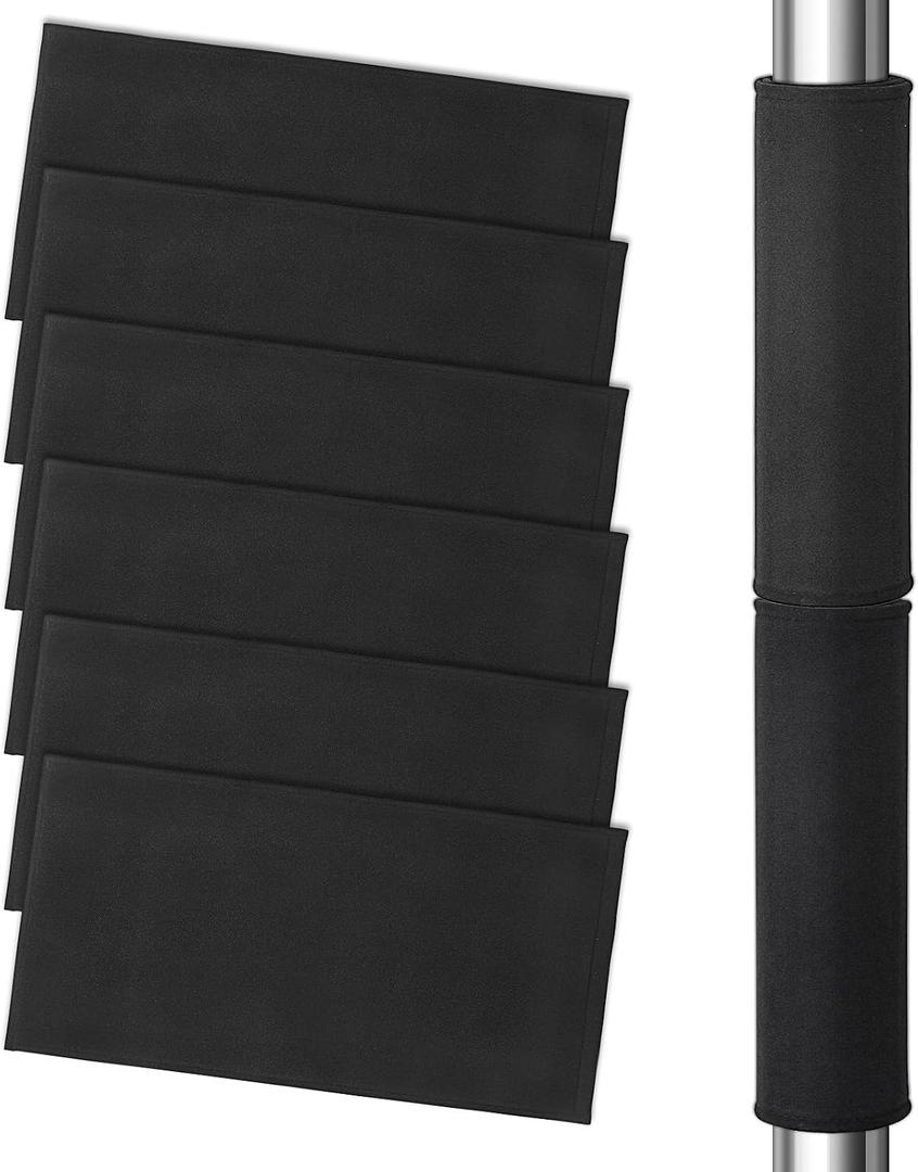 6 Pcs Basement Pole Wrap Cover, 12x24 Inches Black Pole Padding with Anti-Slip Fabric, Garage Pole Protection for Metal Poles, Basement, Home Office