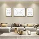 Large 3 Pieces Framed Abstract Modern Rose Gold Living Room Home Wall Art, 55"L x 20"W