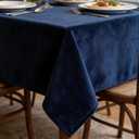 SMILETIME Navy Blue Velvet Tablecloth 104" X 60" Rectangle, Luxury Smooth Table Cover for Wedding, Party, Dining, and Banquet Events