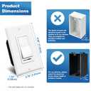BESTTEN 10 Pack Dimmer Light Switch, Single Pole or 3-Way, Slide Dimmer Switches, Compatible with Dimmable LED, CFL, Incandescent and Halogen Bulb, Neutral Wire Not Required, 120VAC, UL Listed, White