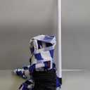 Portable Beach Umbrella UV50+, Small Outdoor Patio Umbrella, Blue & White Striped Garden Parasol for Yard Pool