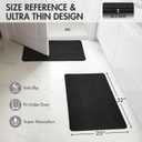 MIULEE Set of 2 Ultra Thin Bathroom Rugs, Rubber Bath Mats for Bathroom Non Slip, Quick Dry Absorbent Bath Rug Machine Washable, Fit Under Door, Shower, Sink, Halloween Home Decor, Black, 20x32 Inch