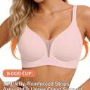 Womens Wireless Jelly Balconette Bra No Underwire Seamless Push Up Bras Mesh Sexy Deep V Everyday Tshirt Bra (XXL)