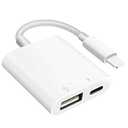 SUNTRSI USB Camera Adapter with Charging Port, Portable USB Female OTG Adapter Suitable for iPhone iPad, Plug and Play USB Adapter for iPad Support Card Reader