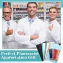 18 Pcs Christmas Pharmacy Technician Gifts, 9 Pharmacist Notebooks Journal & 9 Ballpoint Pen, Thank You Christmas Gifts for Pharmacy Technician, Nurses, School Medical Assistants Students