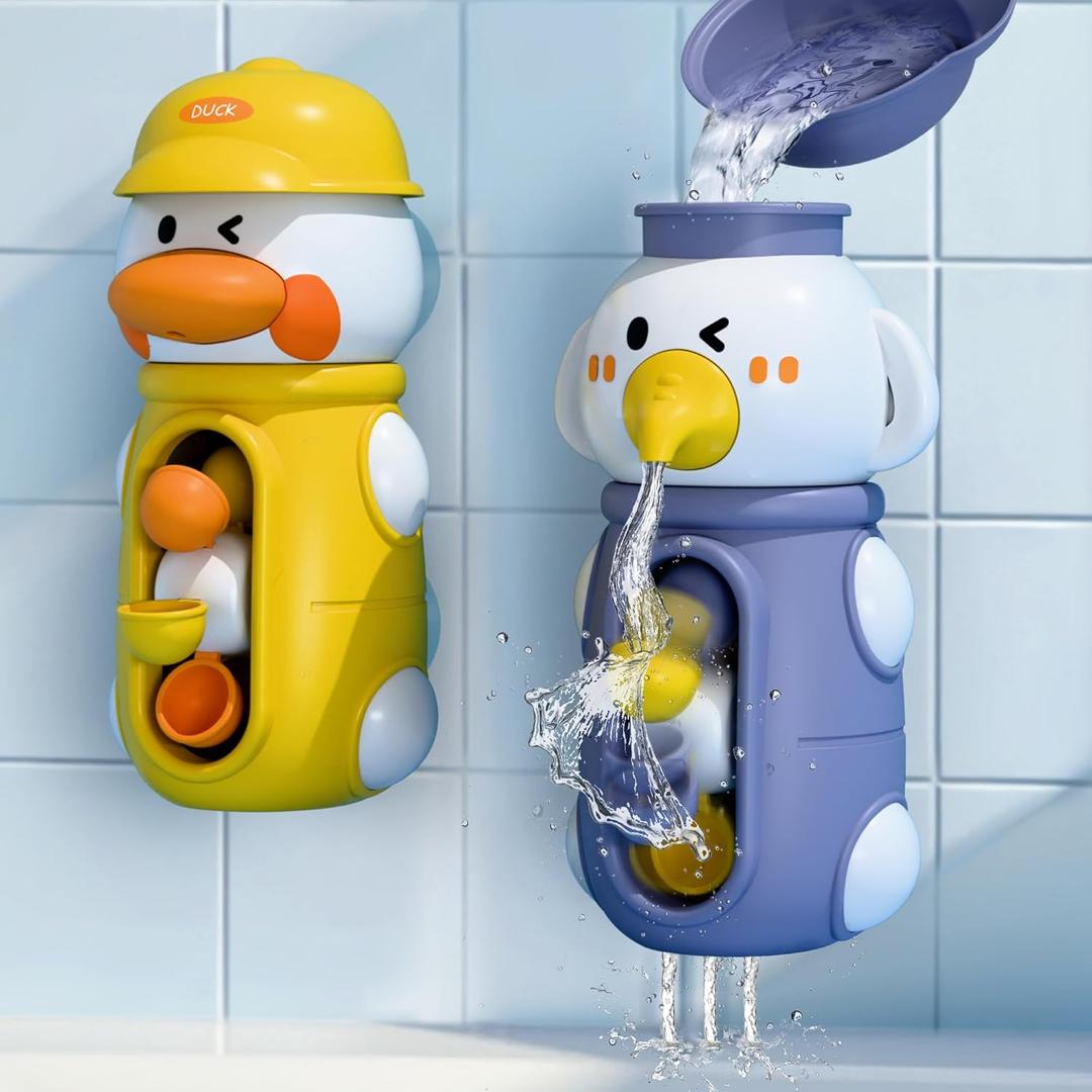 iPlay, iLearn Baby Bath Toys, Toddler Waterfall Bathtub Toy W/ Suction Cup, Kids Water Spinner for Tub Pool, Infant Duck Elephant Shower Bathtime, Birthday Gifts 12 18 Month 1 2 3 Year Old Boys Girls