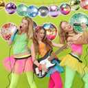 18 PCS Disco Party Decorations, Spiral Party Decorations, 70s Disco Ball Ceiling Decorations Hanging, Retro Dance Party Decor for 70s 80s Birthday Garland