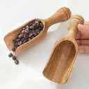 Big Coffee Scoops Shovel,Large Ground Coffee Scoop 2PCS Large Wooden Scoops for Jars 5.9 Acacia Measuring Spoons for Coffee, Kitchen Scoop for Tea,Coffee, Powder, Bath Salts,Laundry -Multifunctional