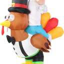Thanksgiving Inflatable Turkey Costume Unisex Adult Ride On Turkey Costume Onesie Outfit Fancy Dress Costumes Blow up Fun Suit Outfit for Men and Women Holiday Party Cosplay Half Body
