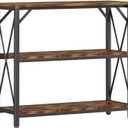 Homeiju Console Table 31.5" Width, 3-Tier Entryway Table with Storage, Industrial Sofa Table with Open Shelves, Foyer Tables for Entryway, Hallway, Kitchen, Living Room and Bedroom, Rustic Brown