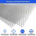 2PCS Steel Expanded Metal Sheet Flattened 48 x 24 Inches, 11 Gauge Thick Cold Rolled Steel Mesh Sheet for BBQ Grill, Perforated Sheets Metal Grate Screen for Smoker and DIY Projects Indoor Outdoor