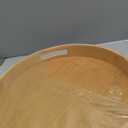 Lazy Susan Organizer 14 inch, Bamboo Lazy Susan for Table, Kitchen Turntable Organizer with Double Handles, Round Wood Rotating Turntable Spice Organizer for Countertop Cabinet or Pantry
