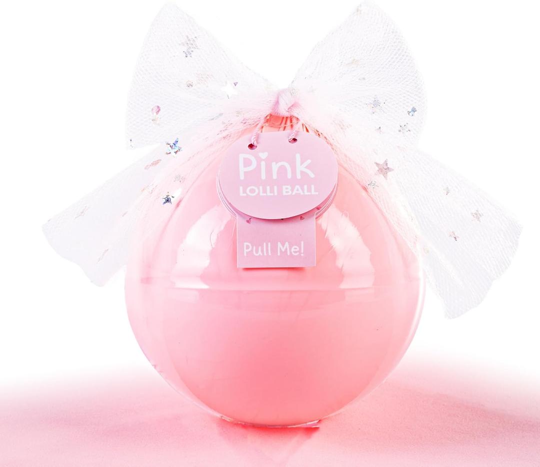 HAPPY LOLLI Pink LolliBall, Birthday Gift for Girls Ages 8-14, Surprise Accessory Gift Ball with Positive Message Tween Girl Gift, Teen Girl Gift, Friendship Gift