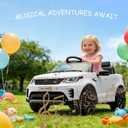 GarveeLife 12V 4.5AH Electric Car for Kids, Children Ride On Toy with Parental Remote Control, Kids' Electric Vehicle with Soft Start Design/3 Speed/Double Seats & LED Lights (White), Medium