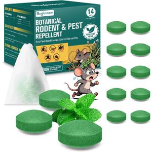 Natural Peppermint Oil Moth Balls for Rodents Deterrent - 14 Pack, Mice & Rat Repellent for Indoor/Outdoor Use, Family & Pet-Safe, Long-Lasting Mouse Control for Squirrels, Skunks, Chipmunks