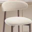COLAMY Counter Height Bar Stool, Kitchen Bar Stools with Back, Mid Century Modern Upholstered, with Wood Legs for Kitchen Island Dining Room Bar, Beige
